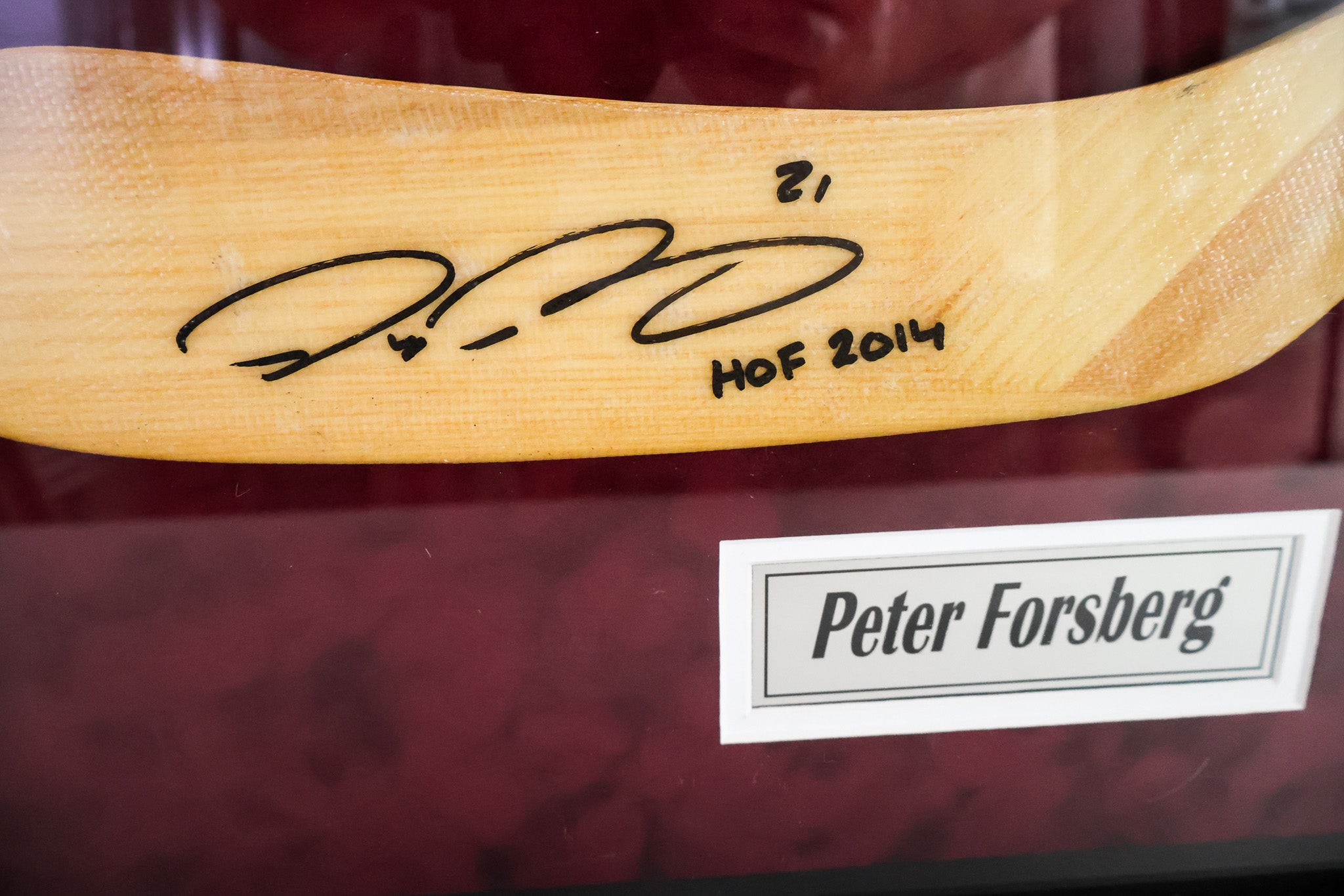 Peter Forsberg Autographed Colorado Avalanche Stick Blade Framed "HOF 2014" Inscription
