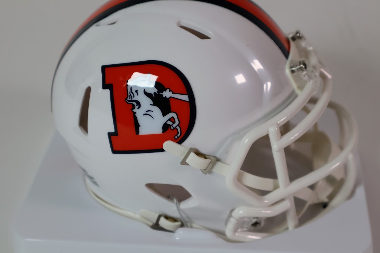 Denver Broncos Unsigned Snowcapped Riddell Mini Helmet