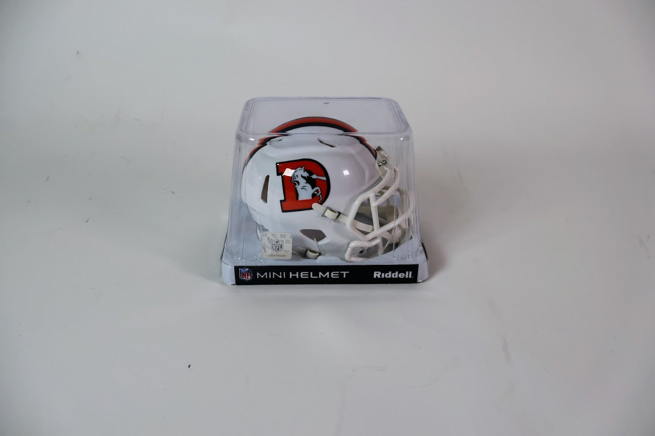Denver Broncos Unsigned Snowcapped Riddell Mini Helmet