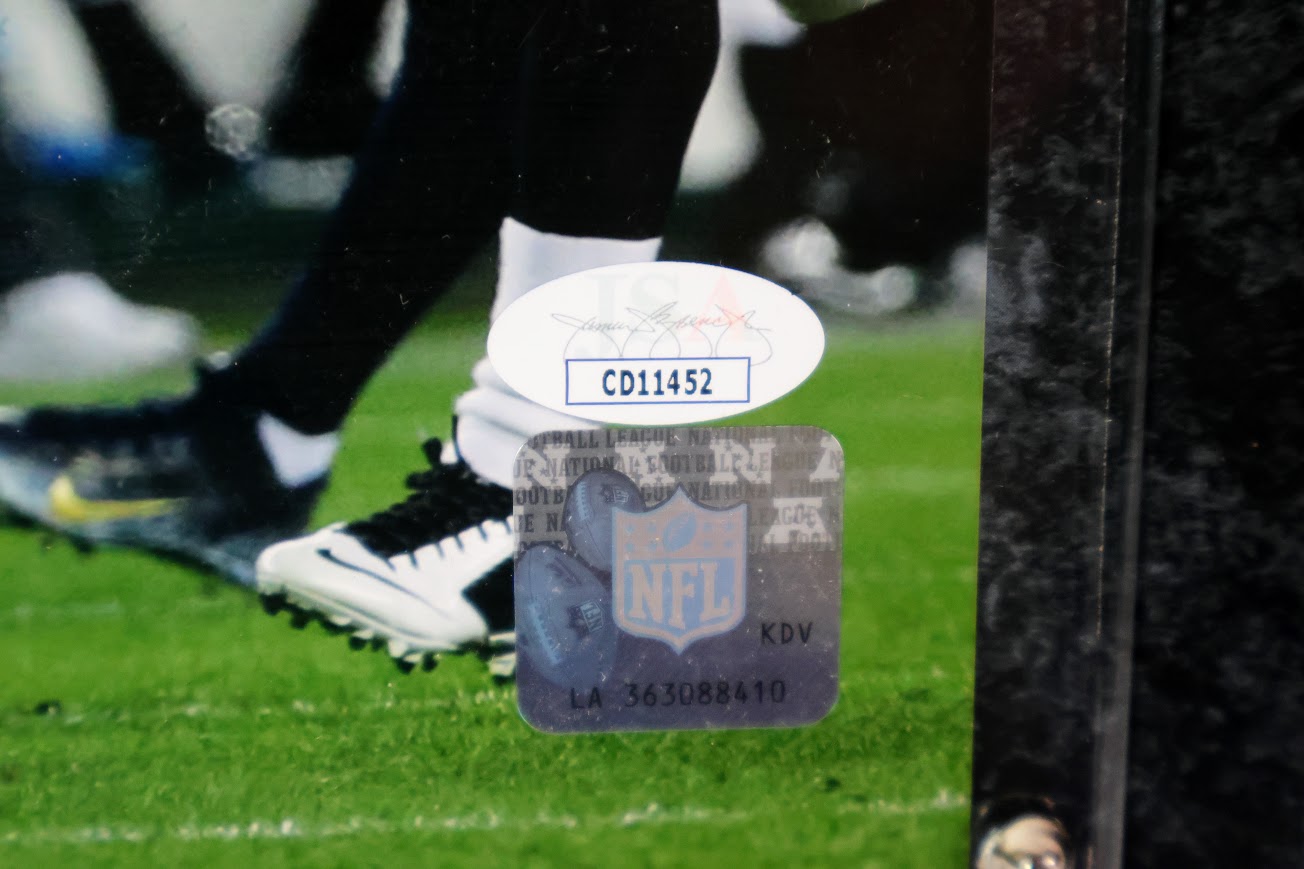 Emmanuel Sanders Autographed 8x10 Photo with Plaque JSA COA