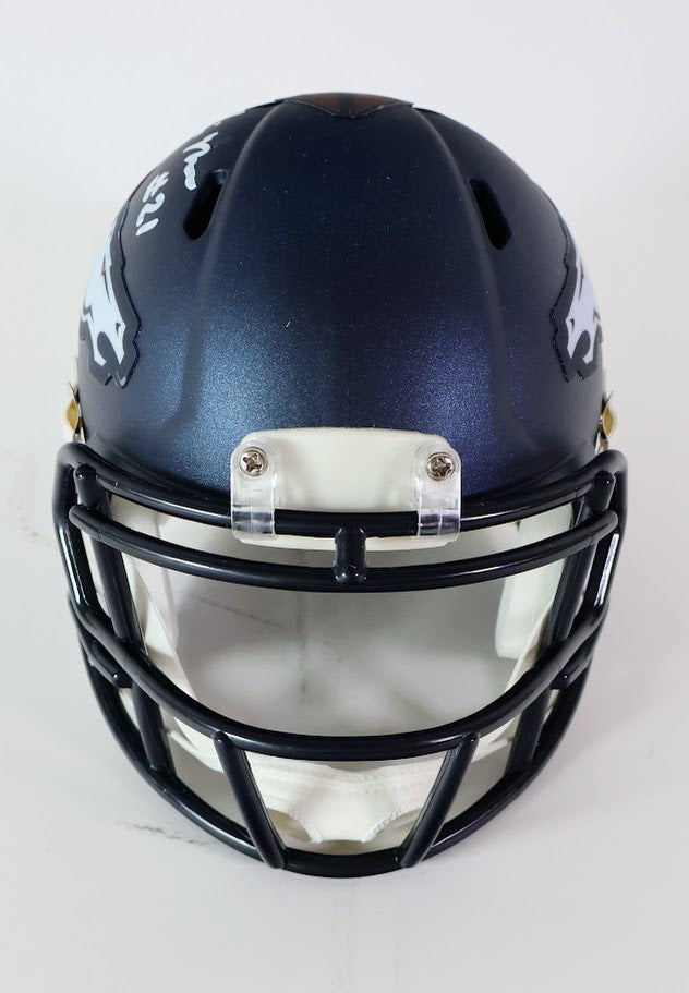 Riley Moss Autographed Denver Broncos Mini Helmet Beckett COA