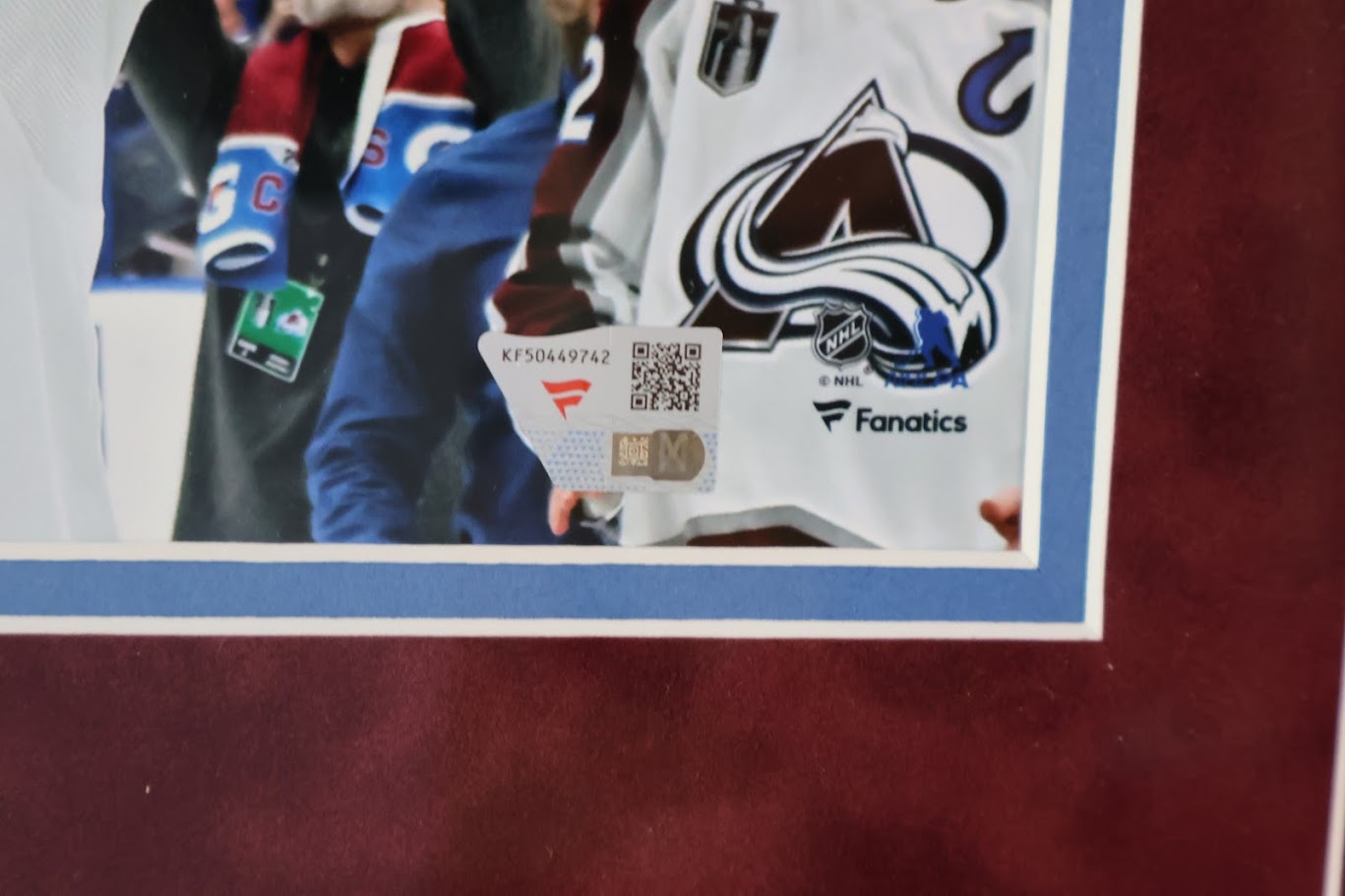 Nathan Mackinnon Autographed 8x10 Lifting SC Photo Deluxe Framed Fanatics COA