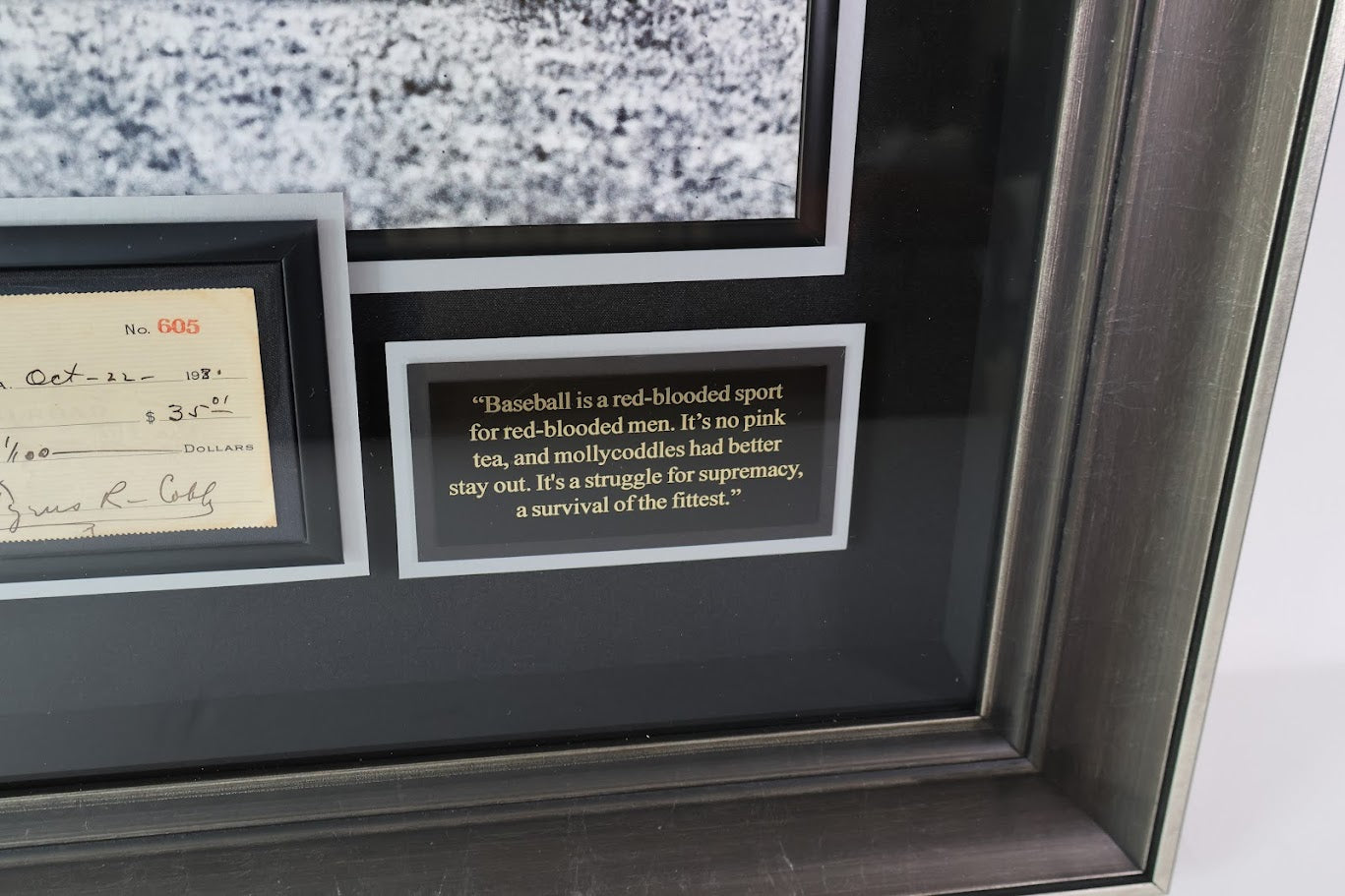 Ty Cobb Autographed Check w/ 16x20 Photo Framed PSA COA