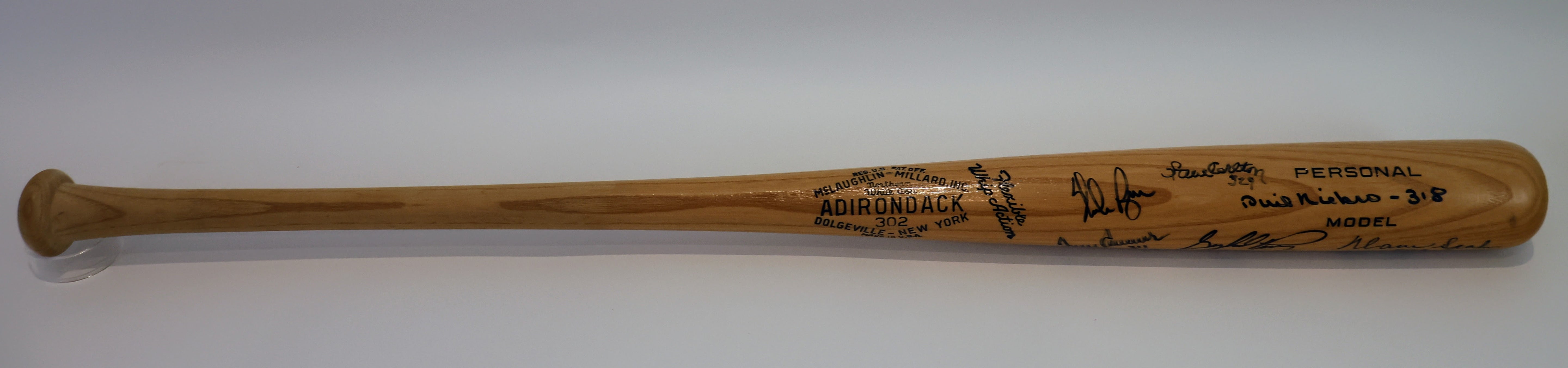 Nolan Ryan, Tom Seaver, Steve Carlton, Phil Niekro, Warren Spahn, Gaylord Perry, Don Sutton, Early Wynn inscribed with career win totals Adirondack bat With PSA/DNA Authentication letter