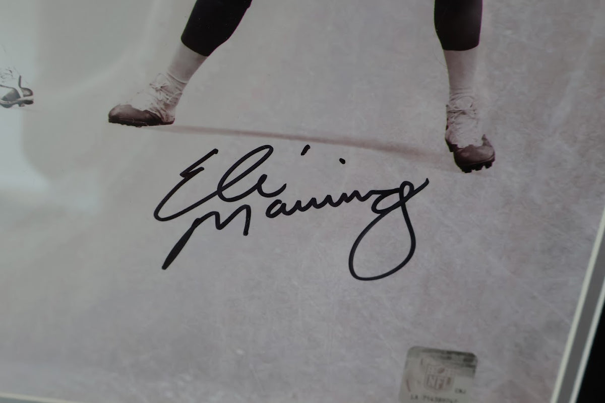 Manning Family Autographed 16x20 Photo - Archie, Eli & Peyton Deluxe Framed Fanatics COA - Latitude Sports Marketing