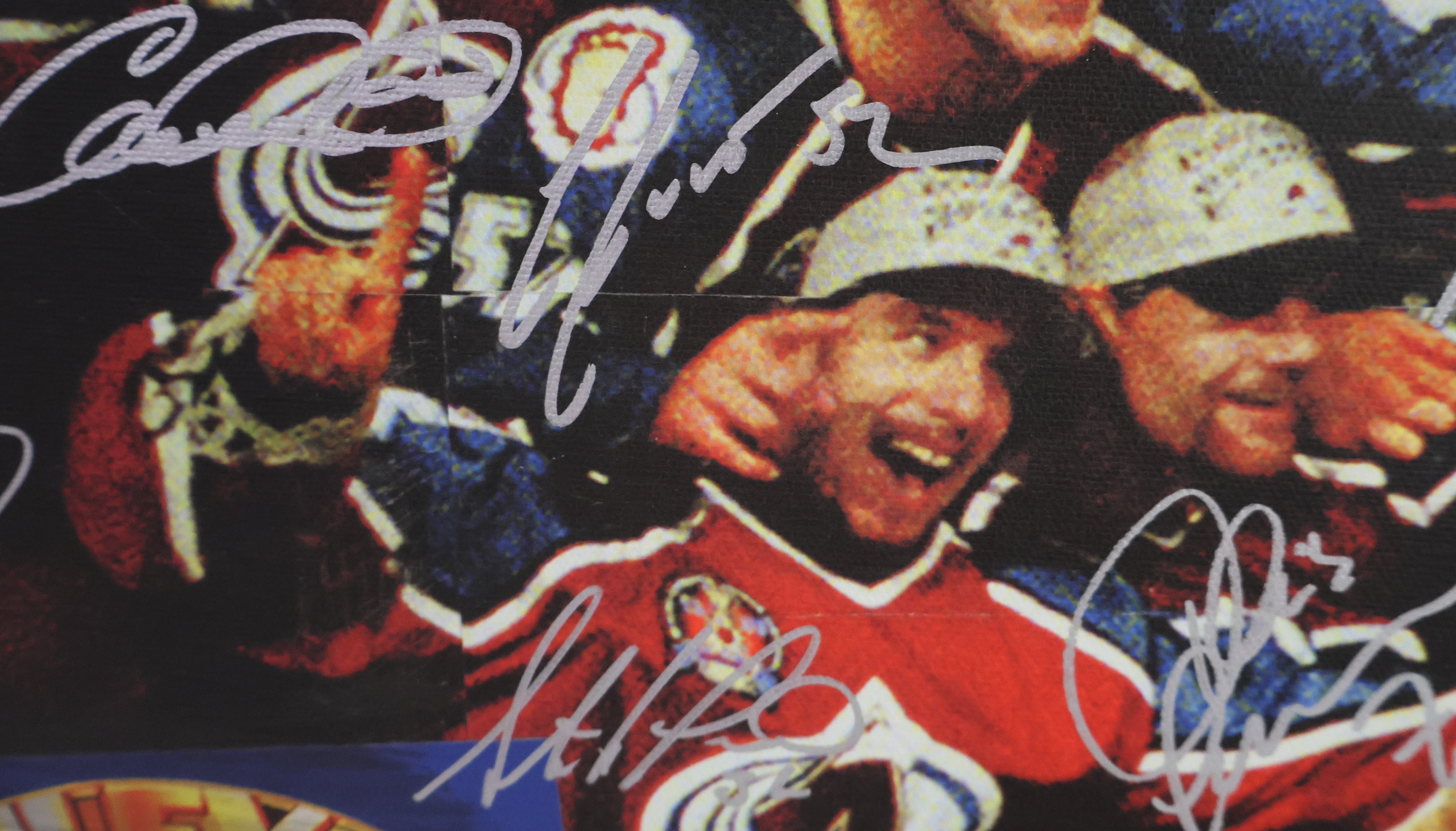 Colorado Avalanche 1996 Stanley Cup Champs Team Signed 38"x26" Canvas Photo/Collage by Stephen Holland