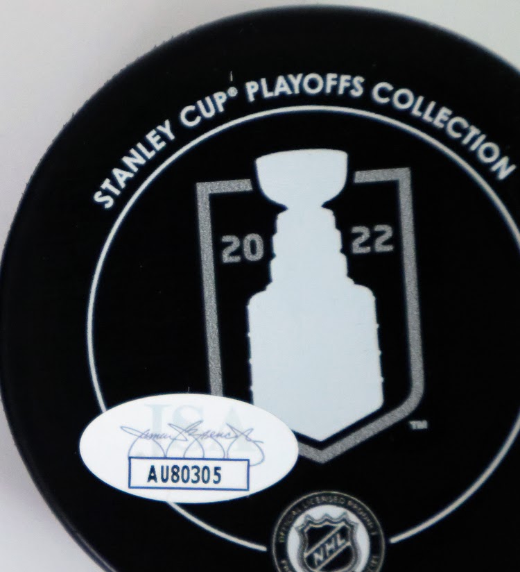 Artturi Lehkonen Autographed 2022 Stanley Cup Champions Avalanche Puck inscribed "22 SC Champ" JSA COA