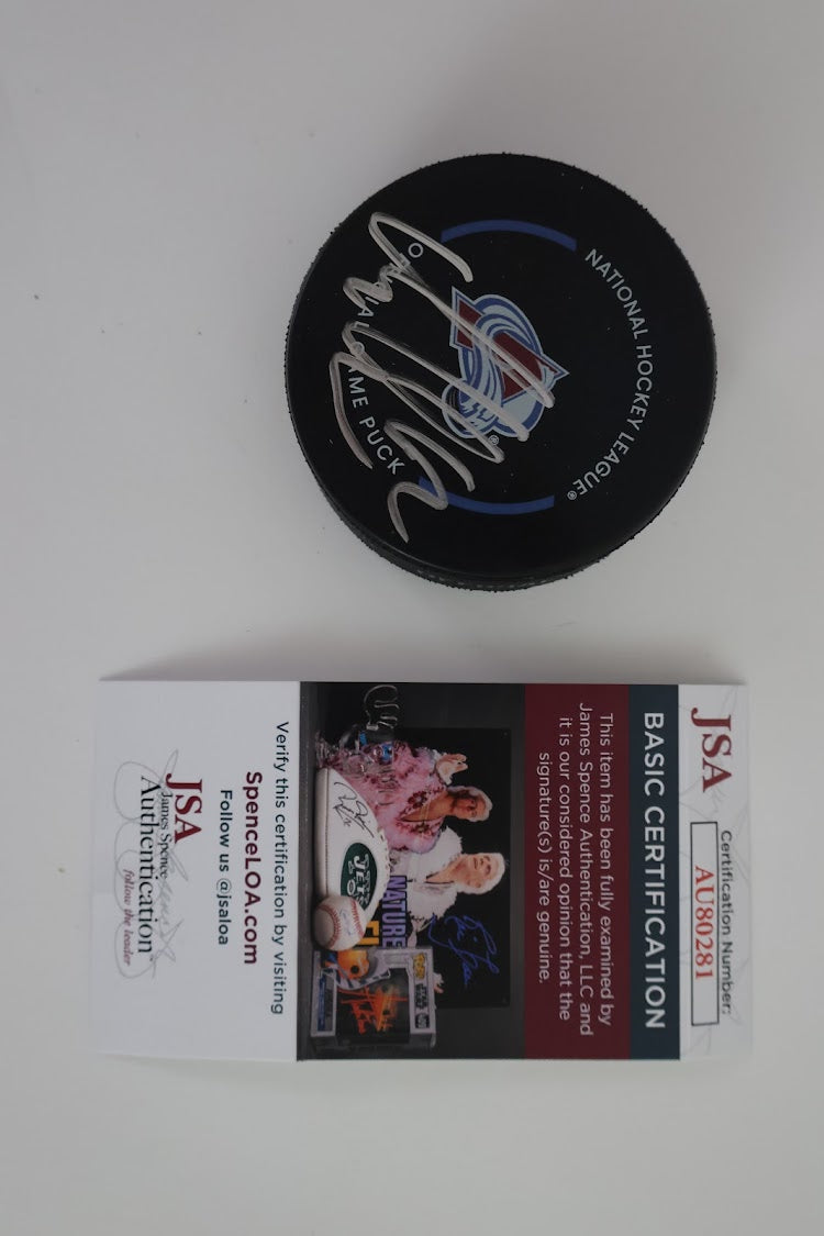 Artturi Lehkonen Autographed Official Avalanche Game Puck JSA COA