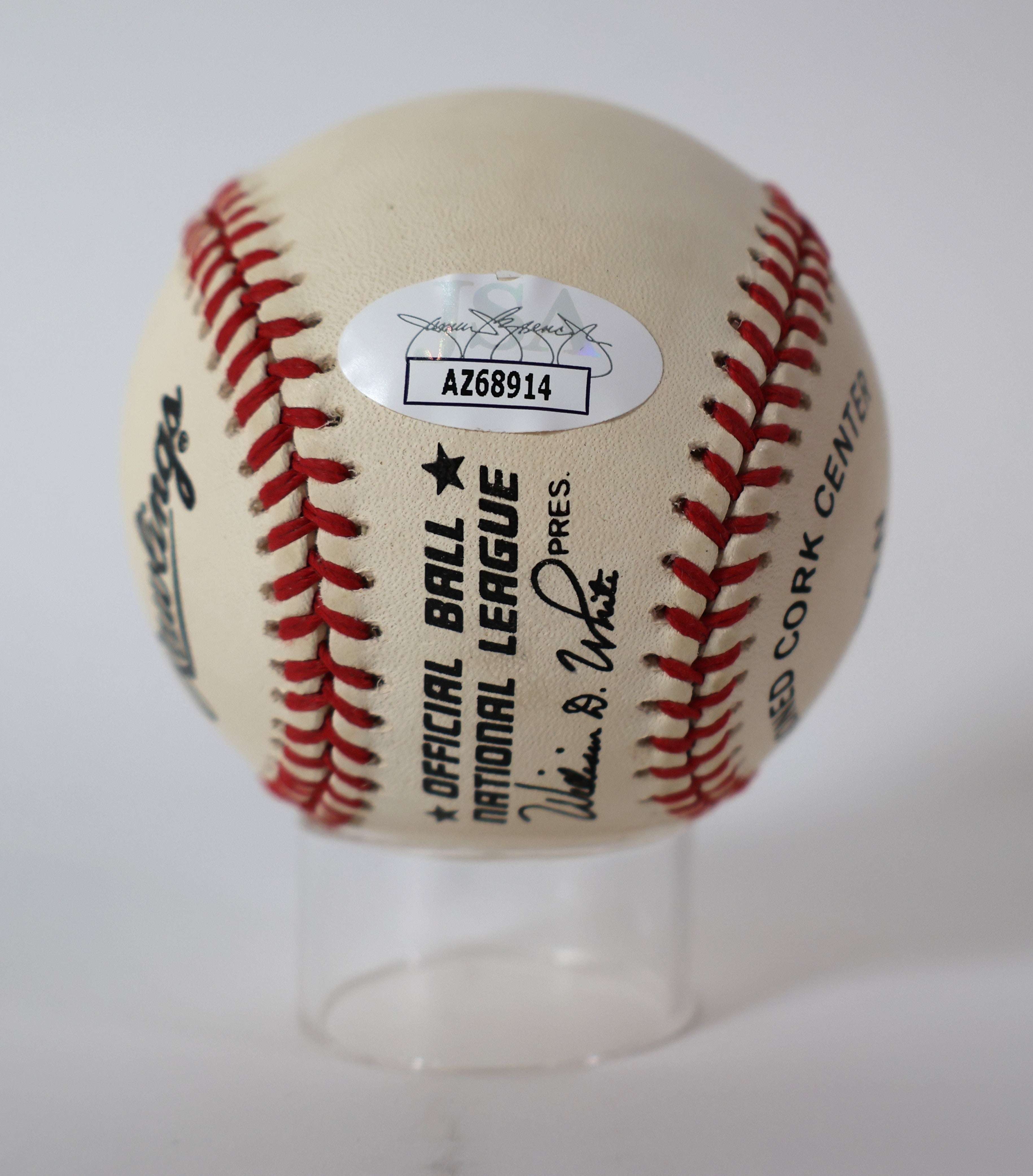 Dante Bichette & Walt Weiss Autographed Official National League Baseball - JSA COA