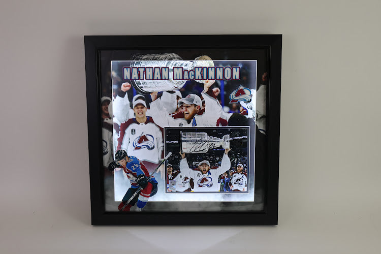 Nathan MacKinnon Autographed Cup 8x10 w/ 3D Deluxe Lighted Frame (Fanatics COA)