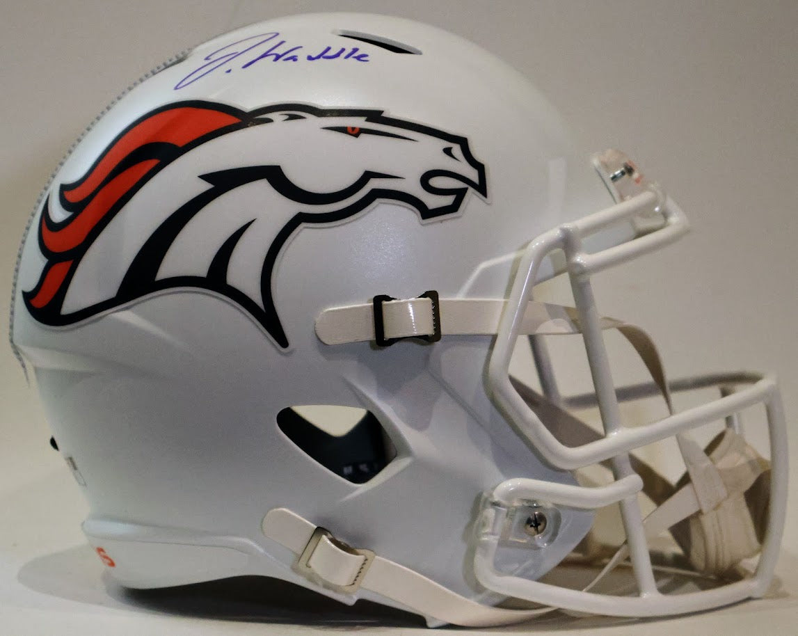 Jaylen Waddle Autographed Alternate White Broncos Replica Helmet - Fanatics COA