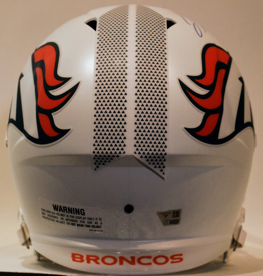 Jaylen Waddle Autographed Alternate White Broncos Replica Helmet - Fanatics COA