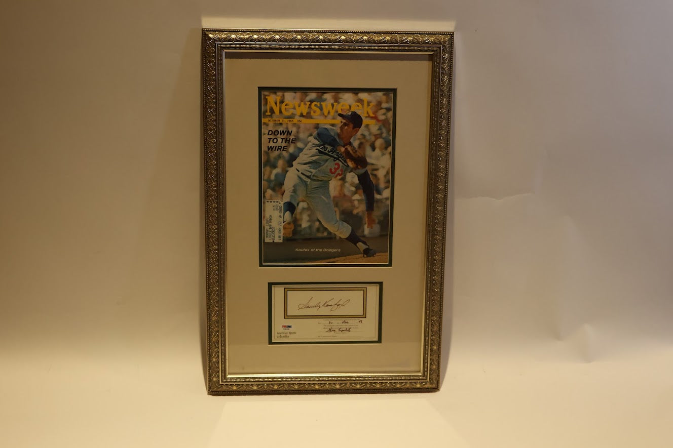 Sandy Koufax 23x25 Magazine w Cut Signature PSA/DNA Hologram