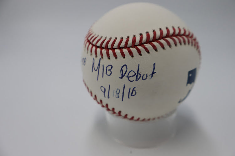 German Marquez Autographed MLB Baseball Inscribed "MLB Debut 9-18-16" JSA Hologram