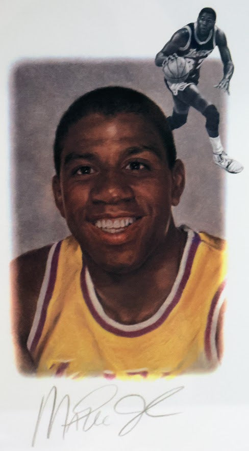 Lakers Legends Autographed Framed Litho (As Is) - PSA/DNA LOA
