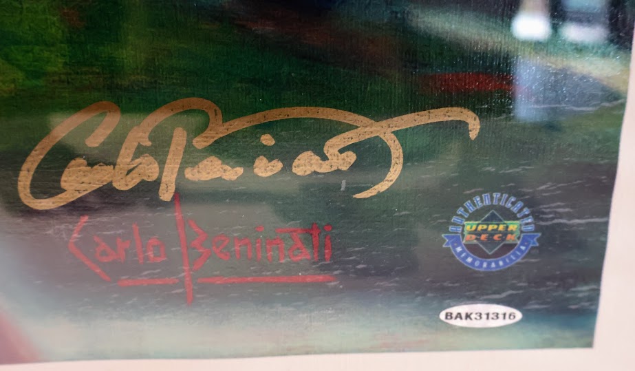 "Tiger Roars" Autographed Tiger Woods Lithograph  42x33 Framed