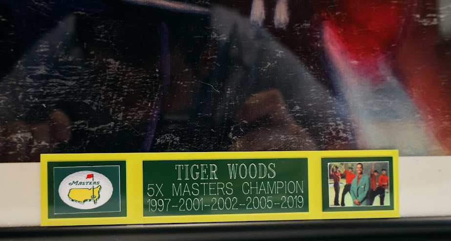 "Tiger Roars" Autographed Tiger Woods Lithograph  42x33 Framed