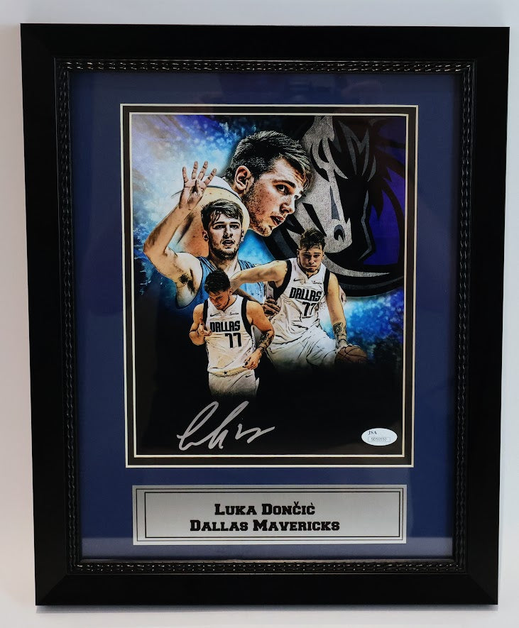 Luka Doncic Mavericks Autographed Framed 8x10 Photo Collage - JSA COA