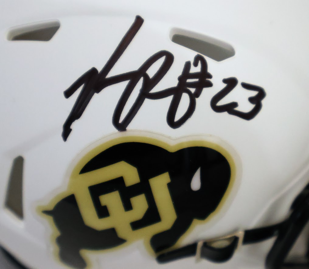 Phillip Lindsay Autographed White University of Colorado Riddle Speed Mini Helmet - Beckett COA