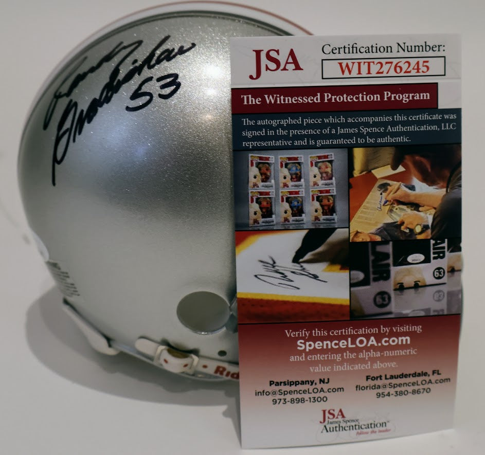 Randy Gradishar Autographed Ohio State Riddle Mini Helmet with Replica Helmet Decals - Beckett