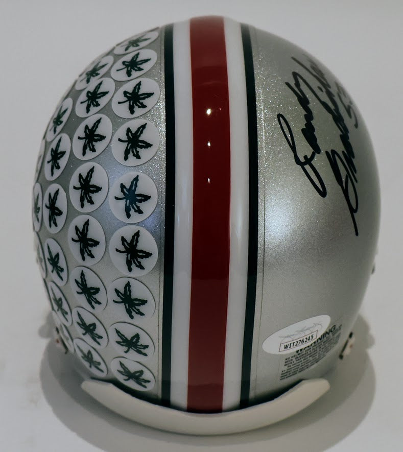 Randy Gradishar Autographed Ohio State Riddle Mini Helmet with Replica Helmet Decals - Beckett
