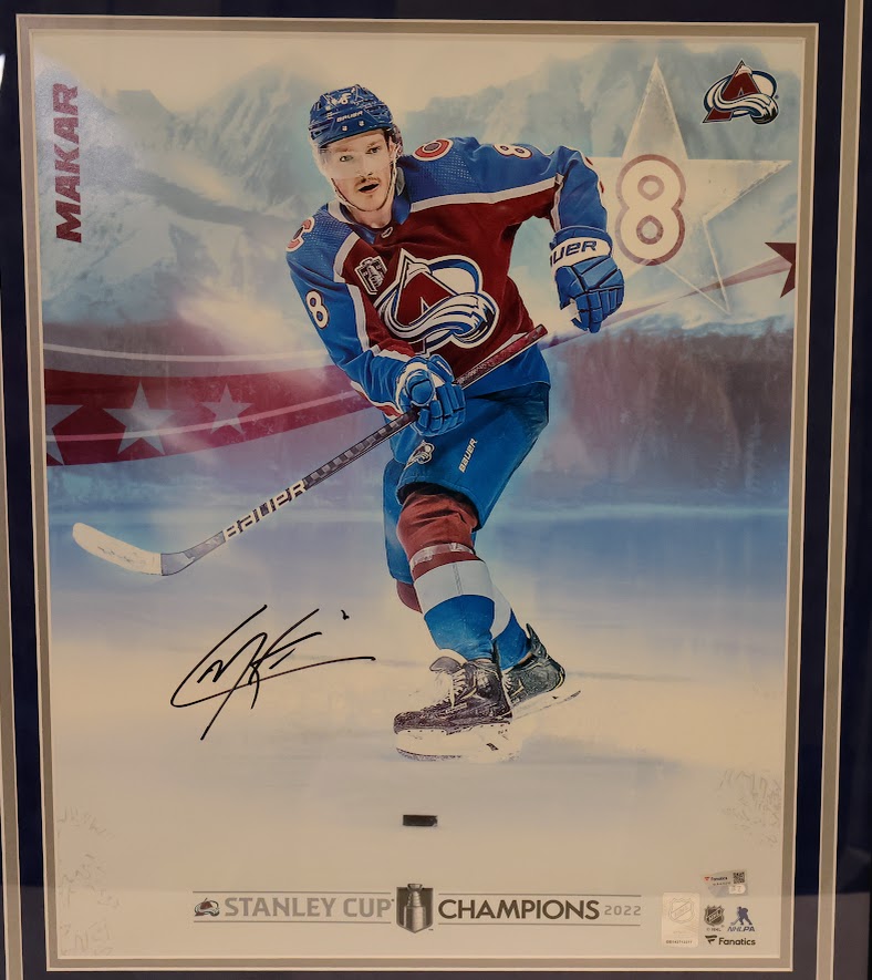 Cale Makar Signed Colorado Avalanche 16x20 Photo - Deluxe Frame (23x34) Fanatics Hologram