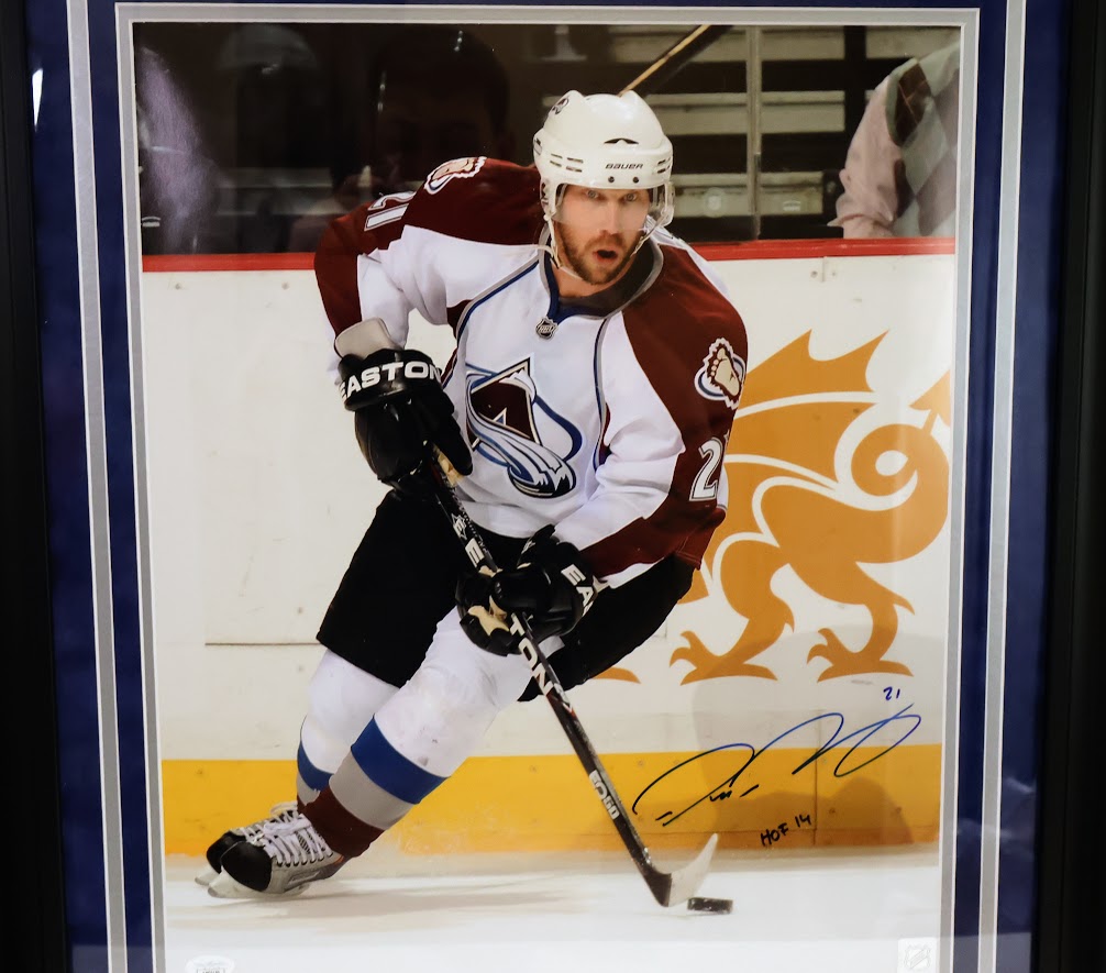 Peter Forsberg Autographed 16x20 Action Shot Deluxe Framed Inscribed "HOF 14" - JSA COA