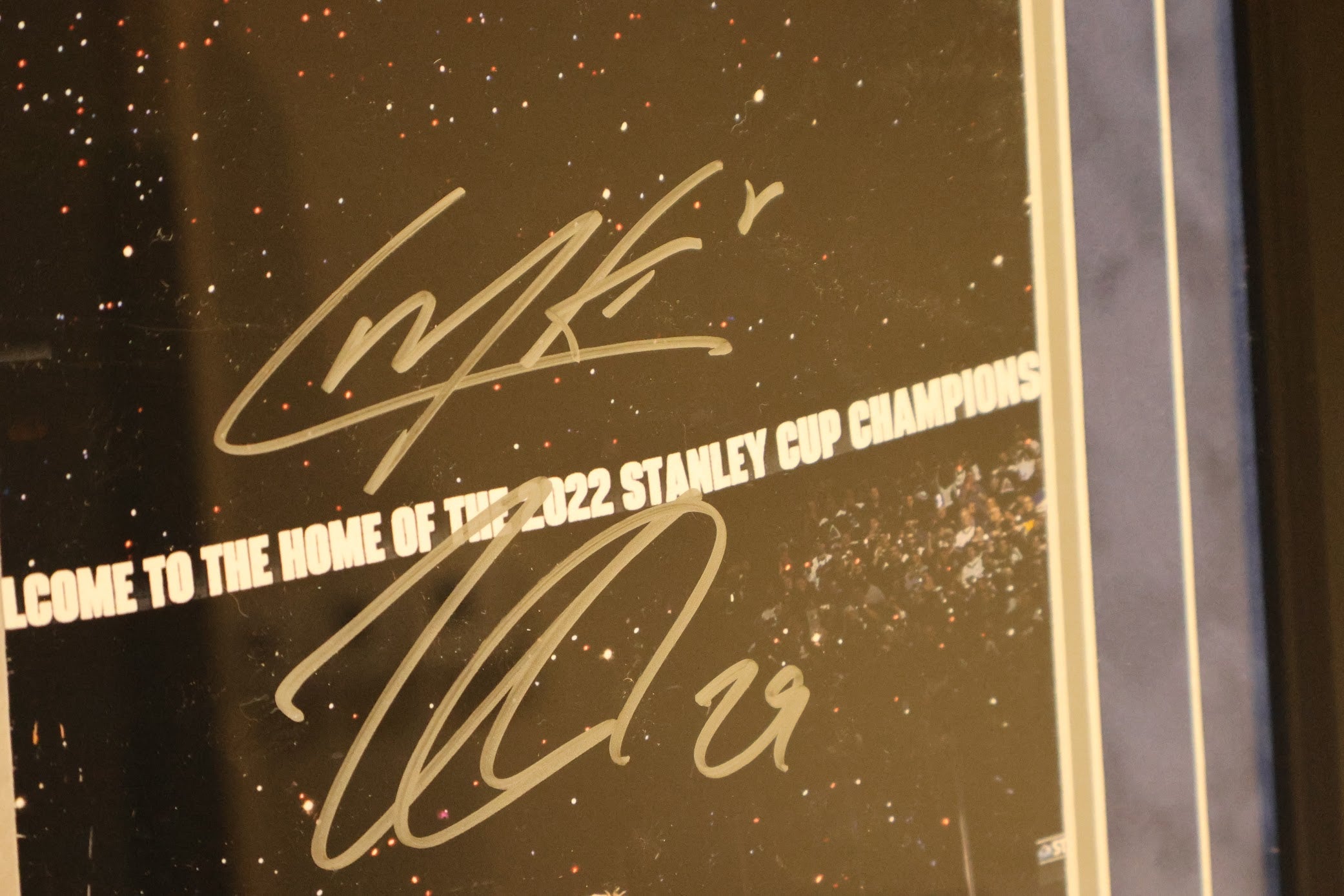 Rantanen, Makar, Landeskog & MacKinnon Signed Stanley Cup 16x20 Photo - Framed (28x28) Fanatics COA