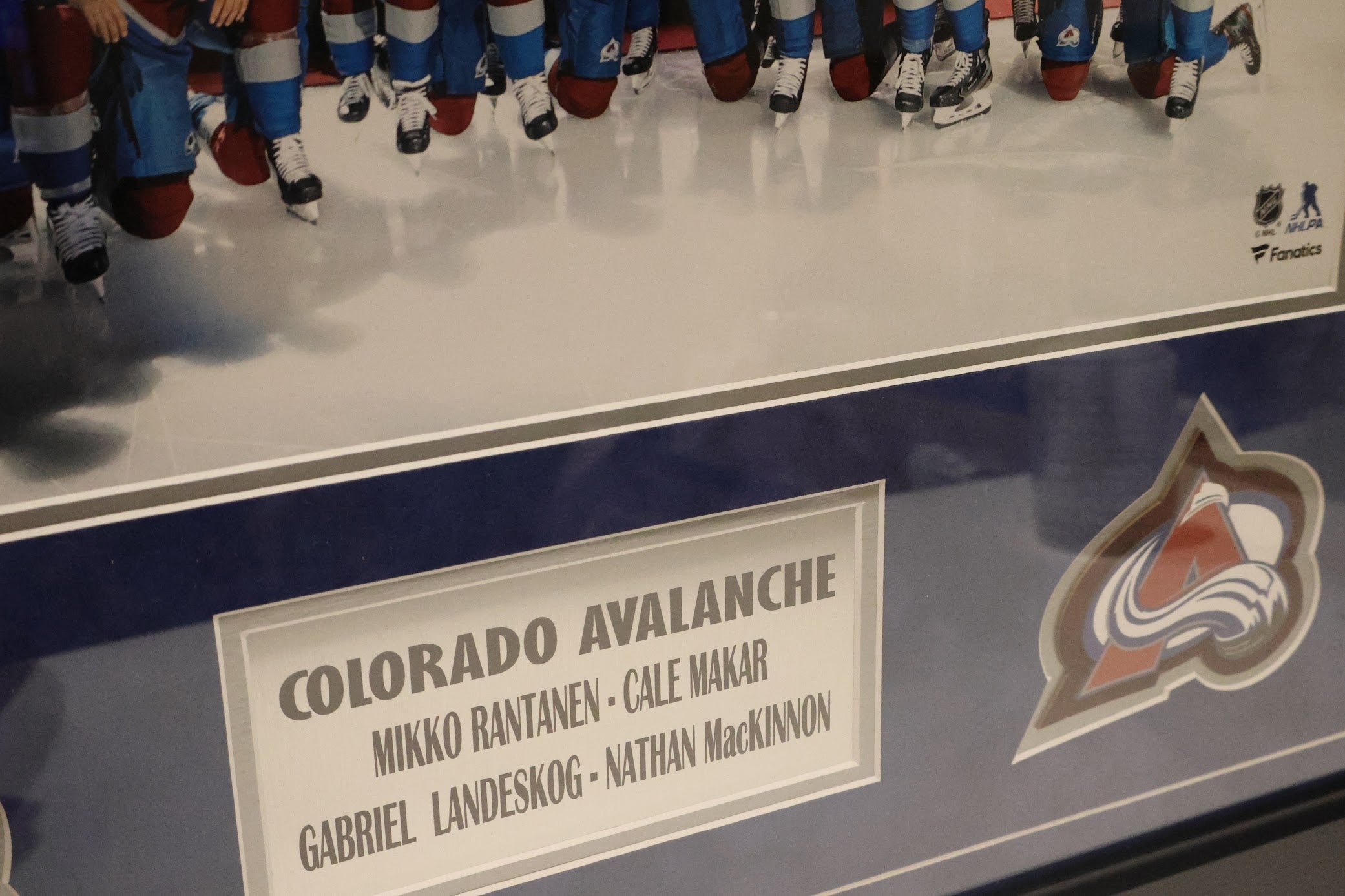 Rantanen, Makar, Landeskog & MacKinnon Signed Stanley Cup 16x20 Photo - Framed (28x28) Fanatics COA