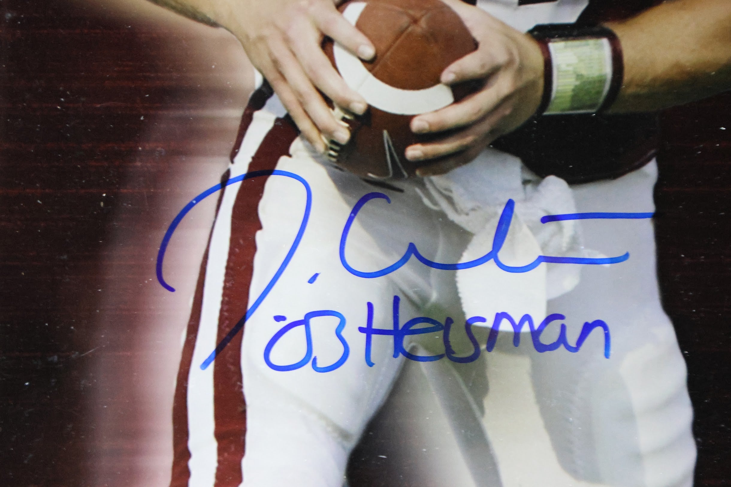 Oklahoma Sooners Heisman Winners Autographed 16x20 Photo Lighted Shadowbox Beckett COA