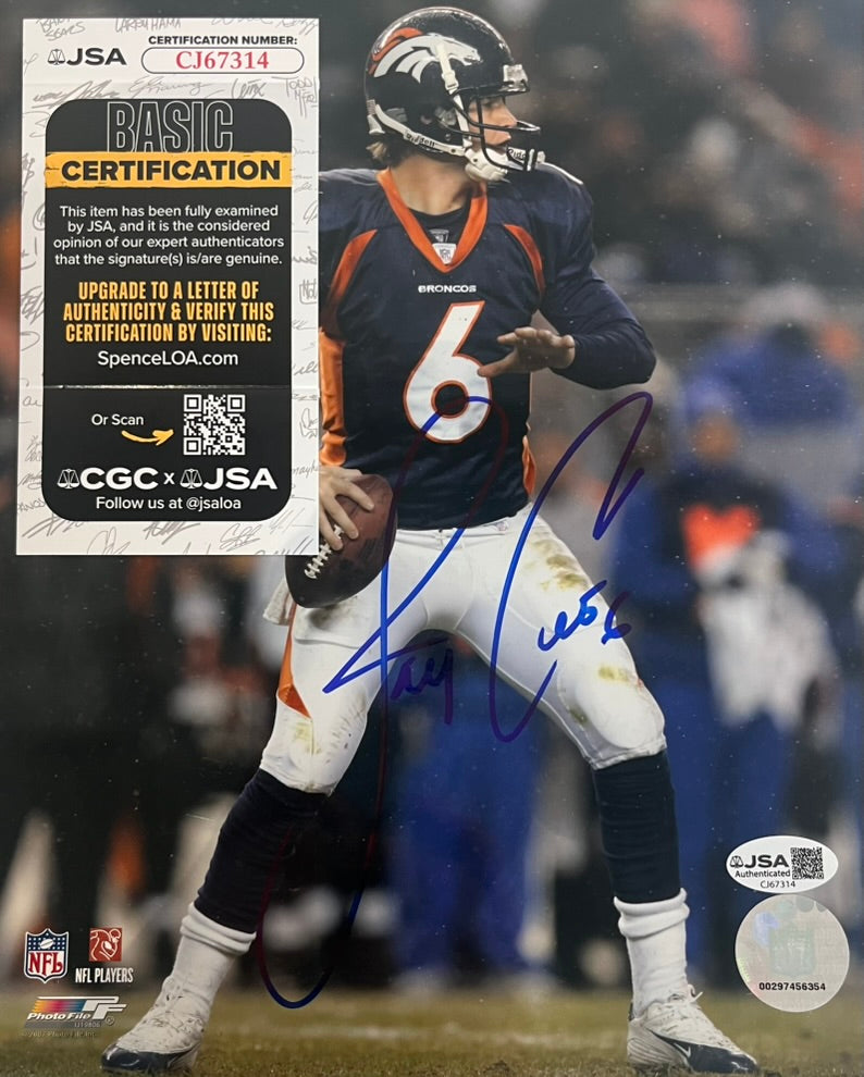 Jay Cutler Autographed Denver Broncos 8 x 10 Photo JSA - COA