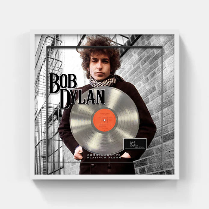 Bob Dylan Commemorative Platinum Record Framed Art Display - Latitude Sports Marketing