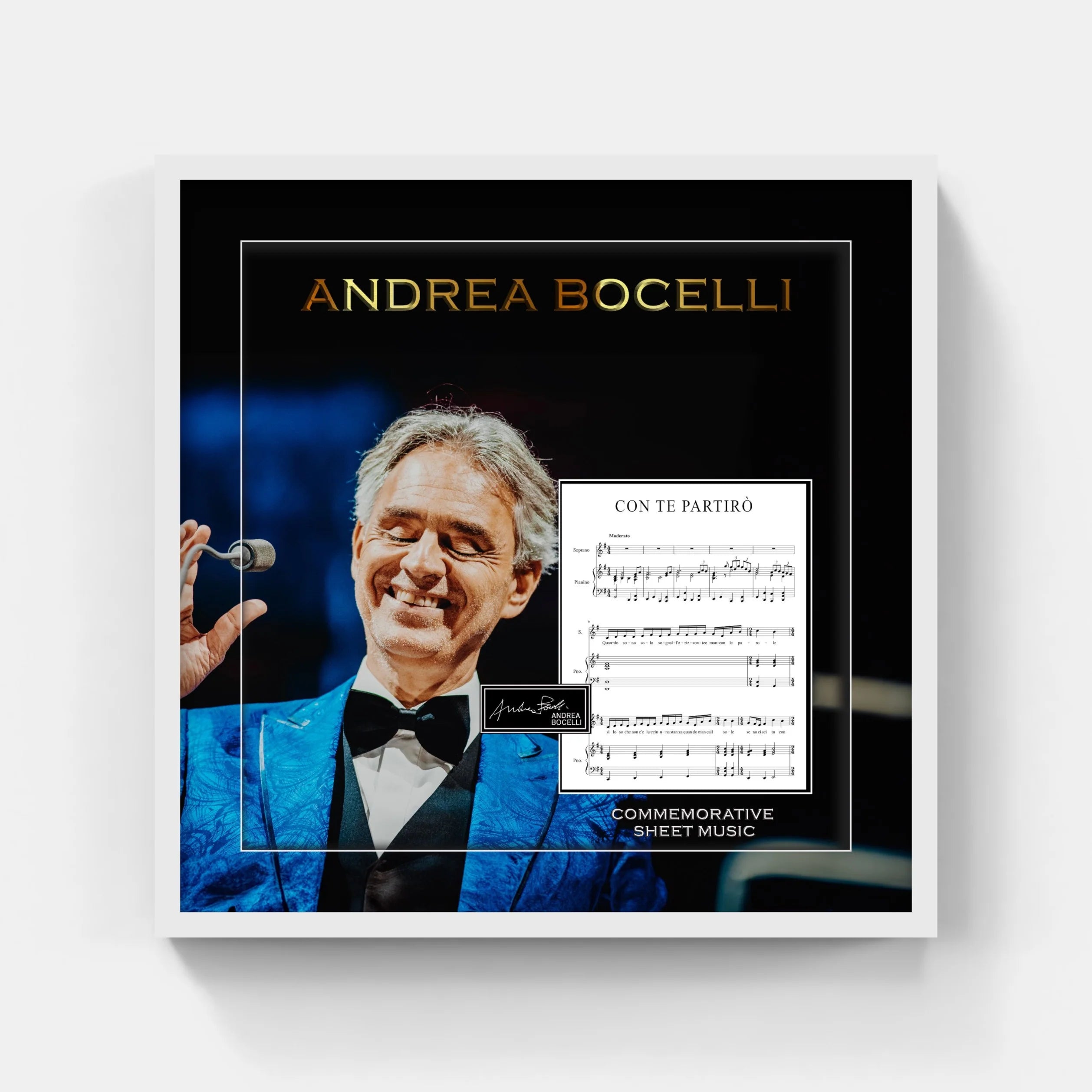 ANDREA BOCELLI Replica Commemorative LYRIC SHEET (Charity) - Latitude Sports Marketing
