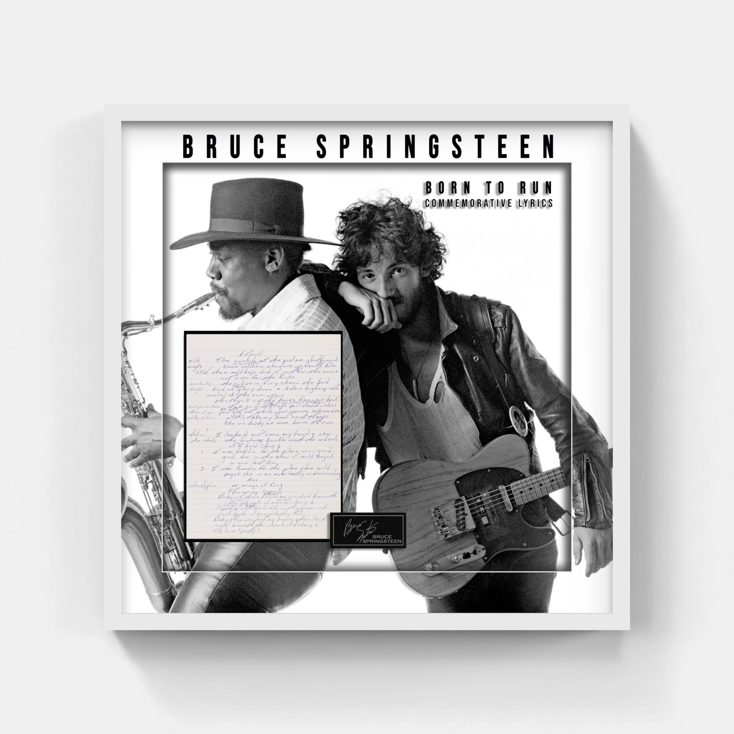 BRUCE SPRINGSTEEN BORN TO RUN Replica Commemorative LYRIC SHEET (Charity) - Latitude Sports Marketing