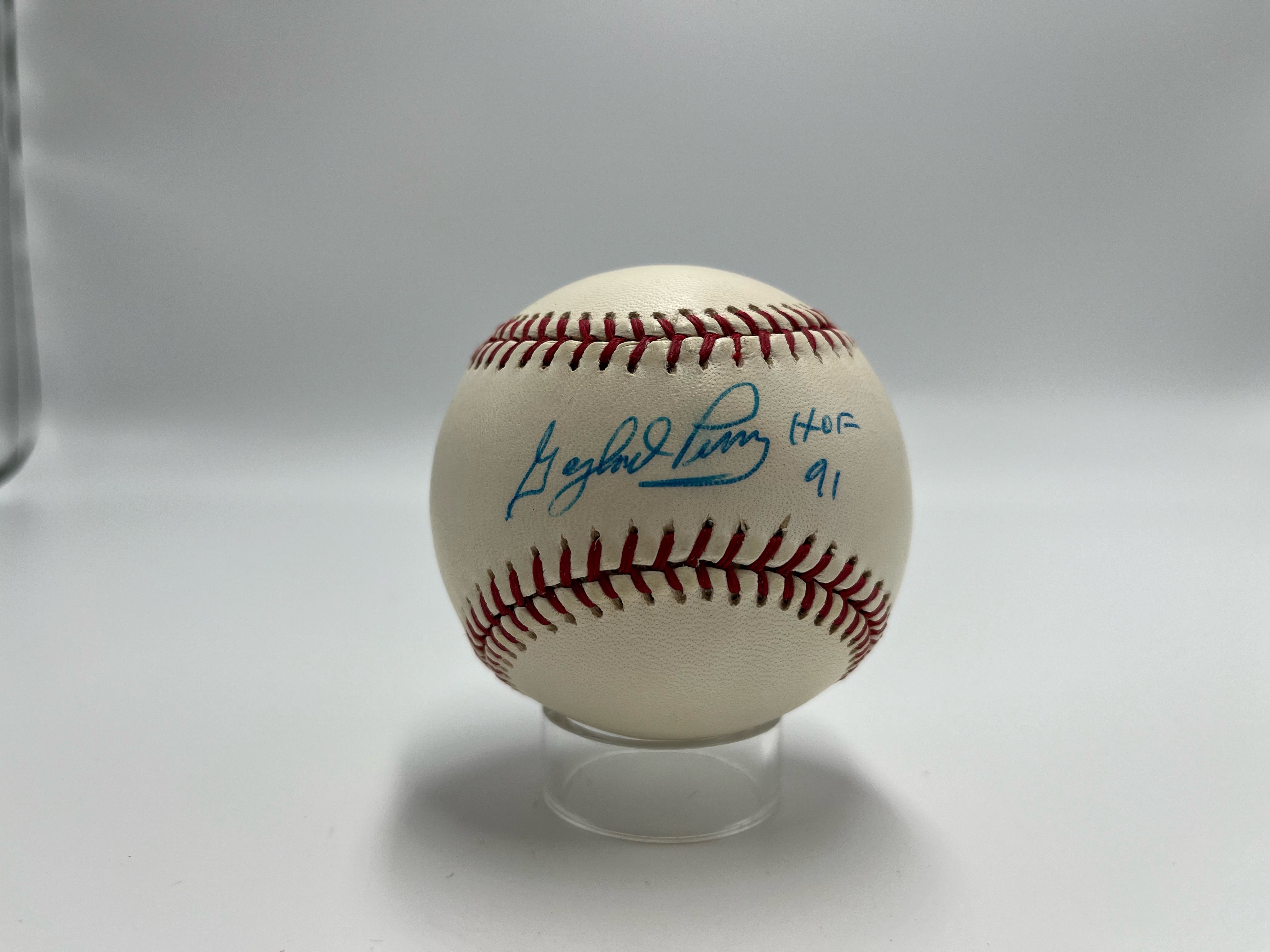 Gaylord Perry Autographed Baseball Inscribed "HOF 91 " JSA COA