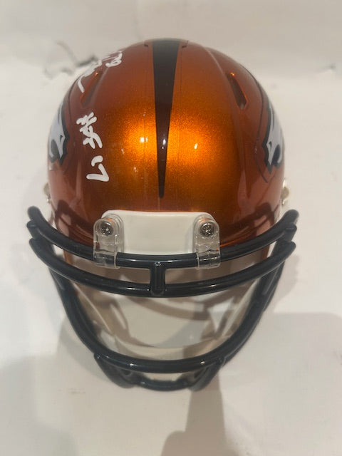 Terrell Davis Autographed Denver Broncos Mini Helmet BAS COA