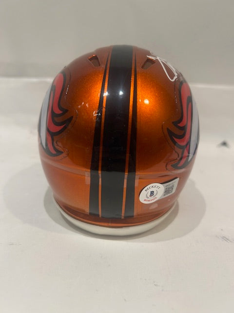 Terrell Davis Autographed Denver Broncos Mini Helmet BAS COA