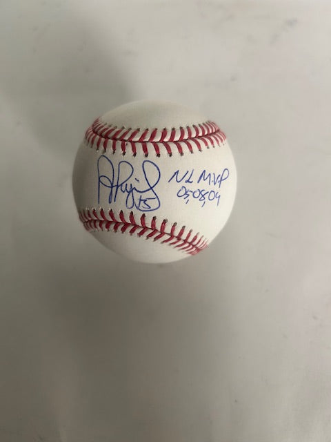 Albert Pujols Autographed Rawlings MLB Baseball MVP Inscriptions MLB Hologram