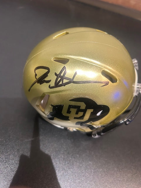 Deion Sanders Colorado Buffalos Autographed Mini Helmet JSA COA