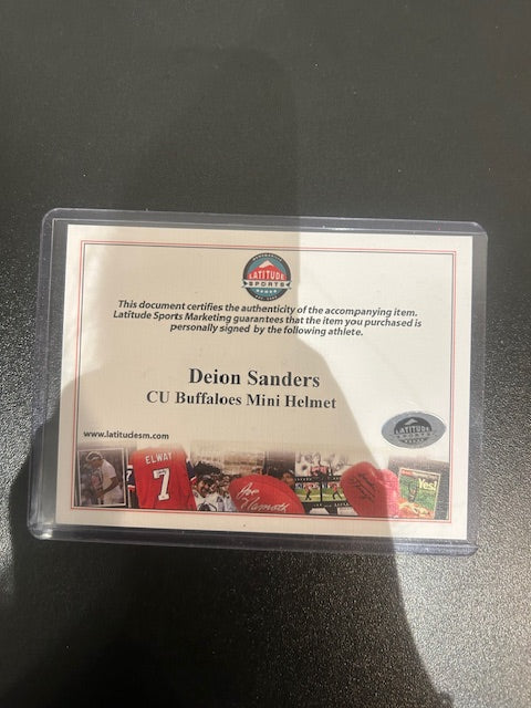 Deion Sanders Colorado Buffalos Autographed Mini Helmet JSA COA