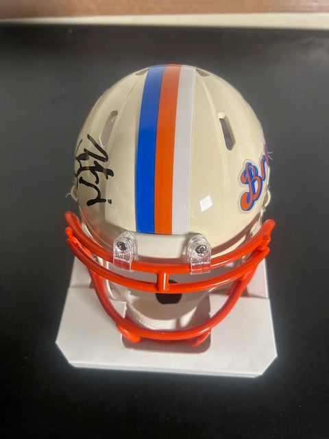 Peyton Manning Retro Broncos Autographed Mini Helmet Fanatics COA