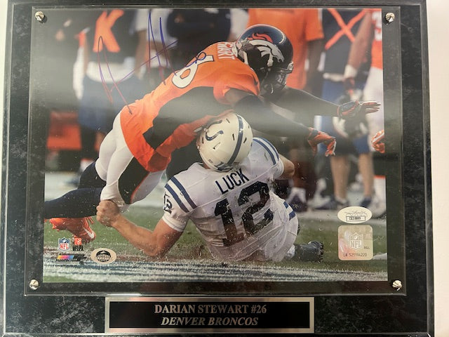 Darian Stewart Denver Broncos Autographed 8x10 Photo with Plaque JSA COA