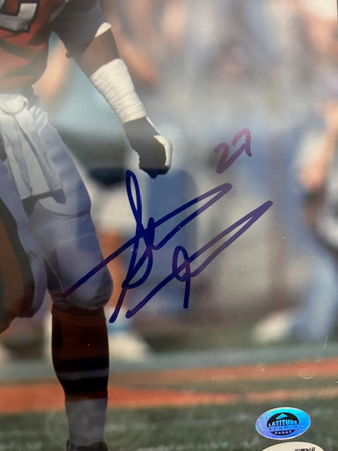 Steve Atwater Denver Broncos Autographed 8x10 Photo with Plaque JSA COA