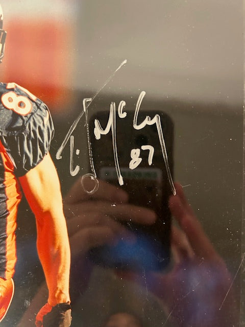 Ed McCaffrey Denver Broncos Autographed 8x10 Photo with Plaque JSA COA