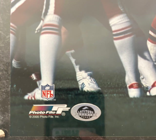Karl Mecklenburg Denver Broncos Autographed & Inscribed 8x10 Photo with Plaque JSA COA