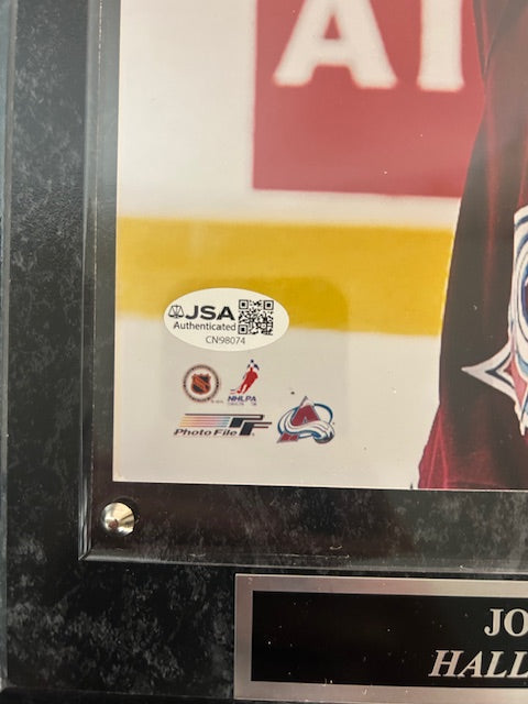 Joe Sakic Colorado Avalanche Autographed 8x10 500th Goal Photo with Plaque JSA COA