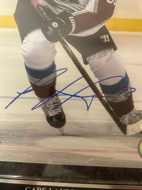 Gabe Landeskog Colorado Avalanche Autographed 8x10 White Jersey Photo w/ Plaque – JSA COA