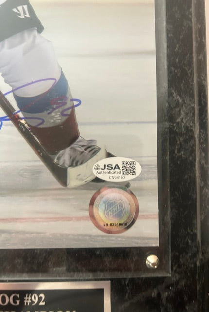 Gabe Landeskog Colorado Avalanche Autographed 8x10 White Jersey Photo w/ Plaque – JSA COA