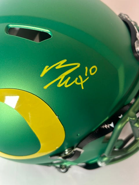 Bo Nix Autographed Oregon Ducks Candy Apple Pro Helmet – BAS COA
