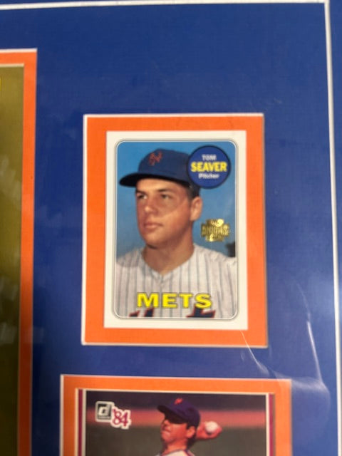 Tom Seaver Mets Autographed Card and Collage Framed JSA COA